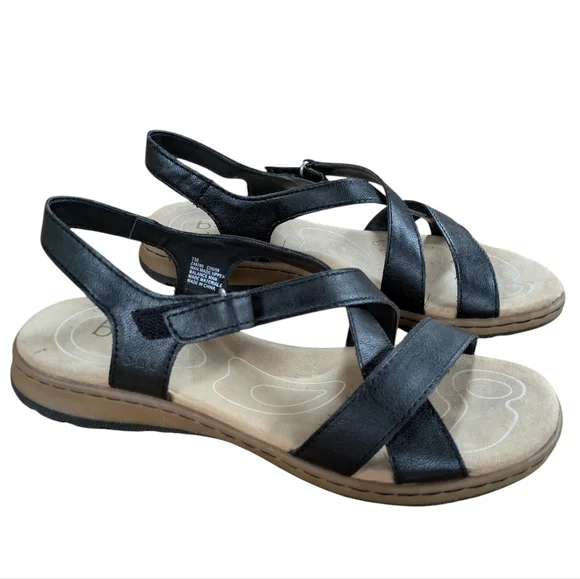 B.O.C Camelia Black Flat Slingback Sandals Size 7 - Picture 2 of 11